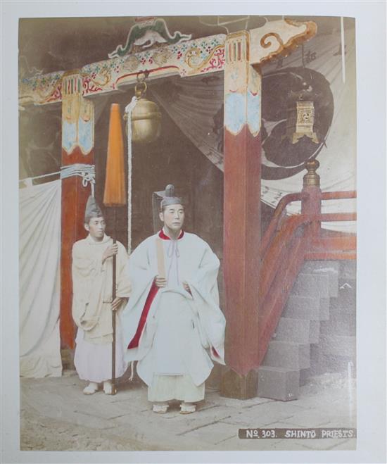 An early 20th century Japanese photograph album, 14 x 10.75in.
